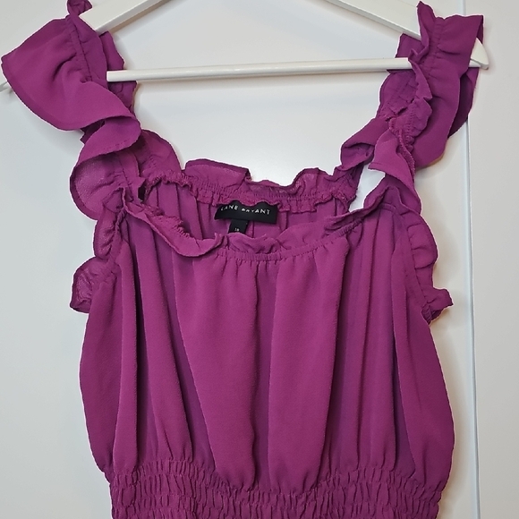 Lane Bryant Magenta Ruffled Blouse - Picture 3 of 7